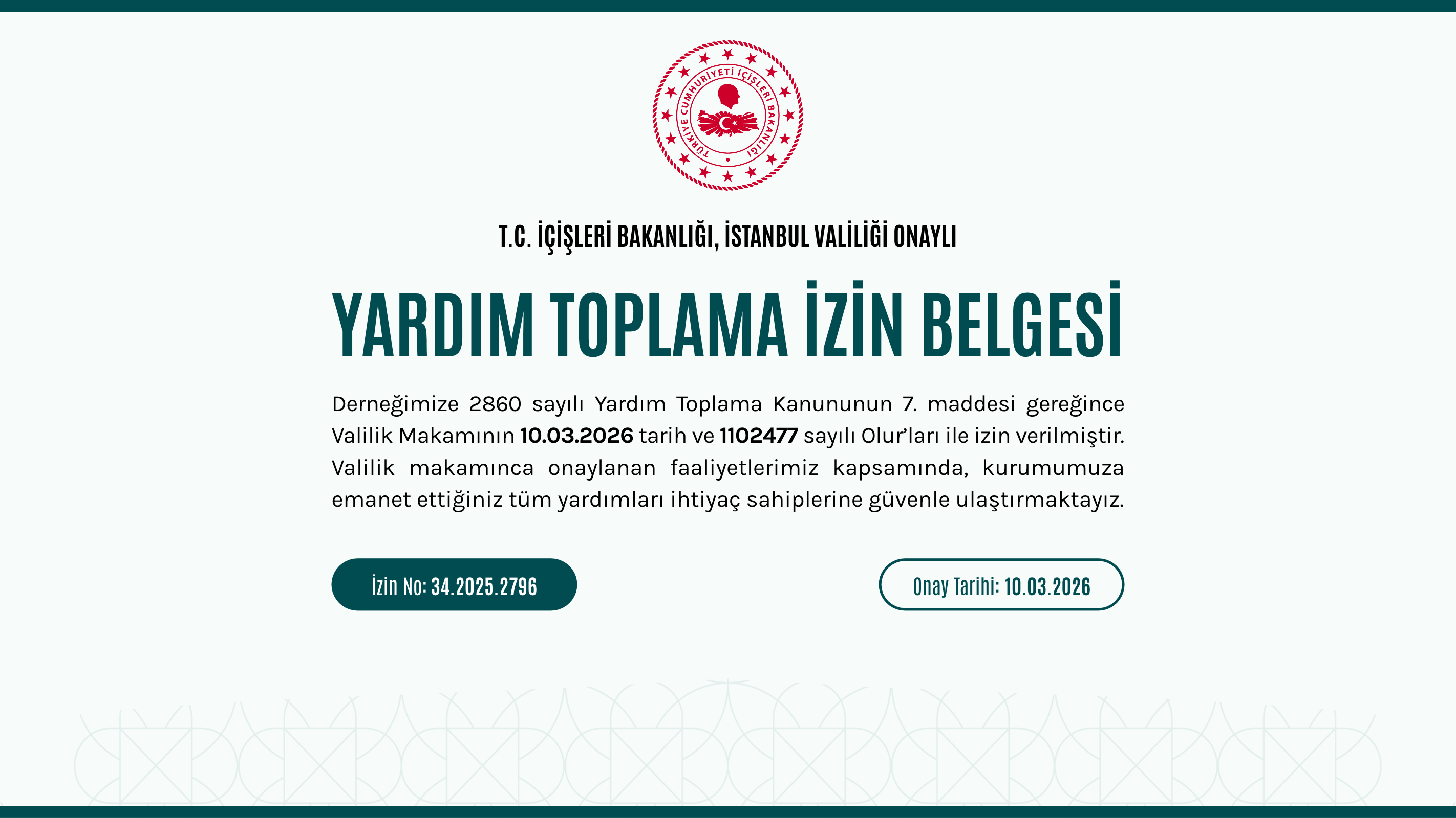 Yardım Toplama İzin Belgesi